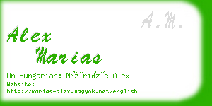 alex marias business card